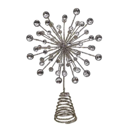 12" Champagne Jeweled Starburst Lighted Tree Topper by Ashland®